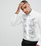 Noose & Monkey Smart Shirt With Placement Print - White