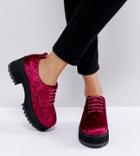 Asos Omega Wide Fit Chunky Lace Up Heels - Pink