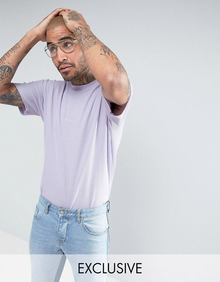 Puma Waffle Oversized T-shirt In Purple Exclusive To Asos - Purple