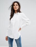 Vero Moda Oversized Cuff Shirt - White