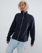 Weekday Greg Zip Sweatshirt Navy - Navy