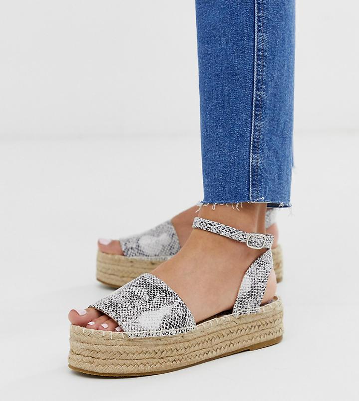South Beach Exclusive Snake Flatform Espadrille Sandals