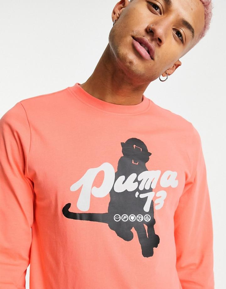 Puma Hoops Long Sleeve Graphic T-shirt In Pink