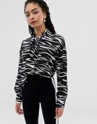 Moves By Minimum Zebra Stripe Shirt - Multi