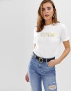 Pieces Nikita Suburbia Print T-shirt - White