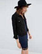 Mango Denim Jacket - Black