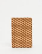 Asos Design Passport Holder In Monogram Print-multi