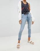 Cheap Monday High Waisted Bleached Out Super Skinny Jean - Blue