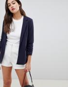 Only Diana Rouched Sleeve Blazer - Navy