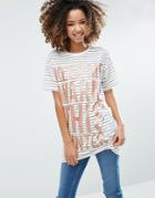 Asos Holidays T-shirt With Keep Me Warm Metallic Print - Multi