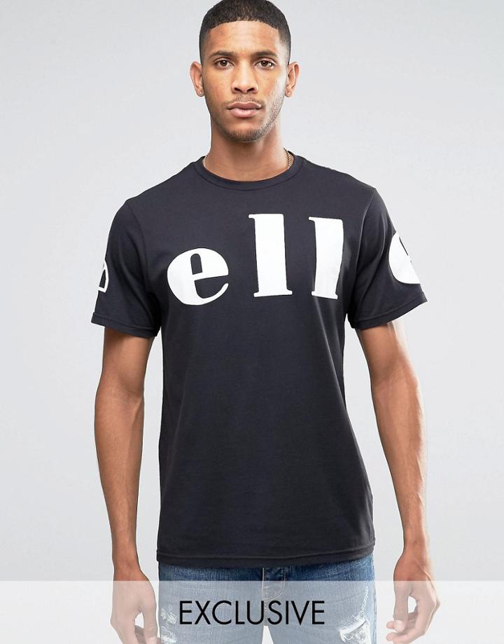 Ellesse T-shirt With Oversized Logo - Black
