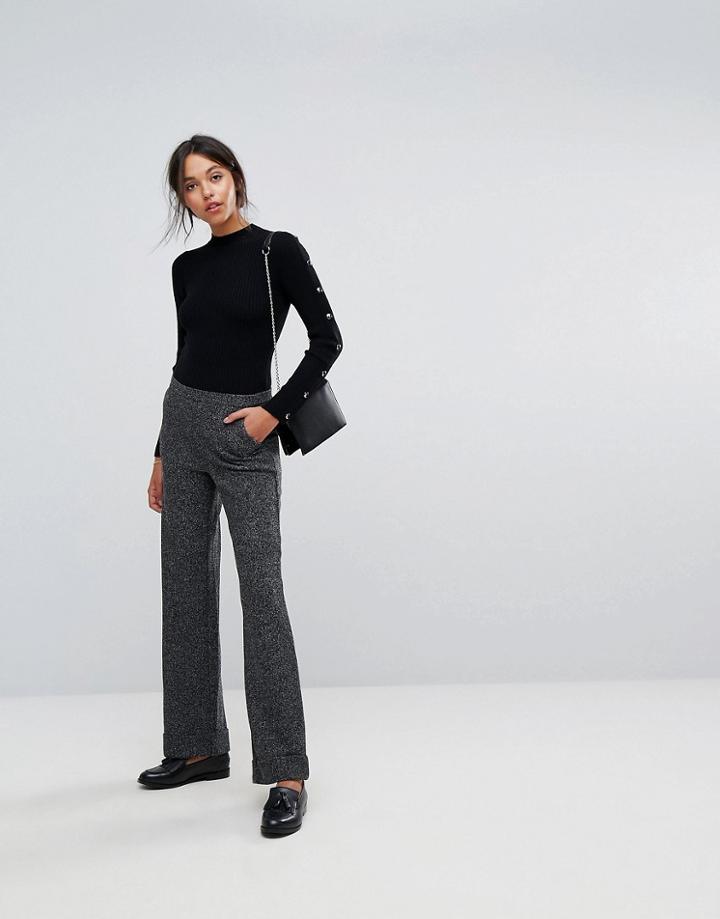 Esprit Wide Leg Tailored Pants - Black