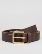 Dead Vintage Slim Leather Belt - Brown