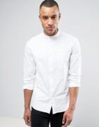 Celio Shirt With Grandad Collar - White