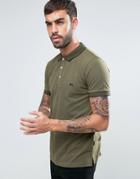 Lindbergh Tipped Pique Polo Logo Regular Fit In Green Marl - Green