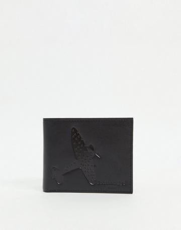 Peckham Rye Leather Wallet With Plane Detail-black