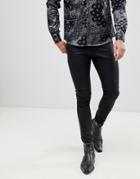 Asos Design Super Skinny Leather Look Jean - Black