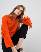 Esprit Flared Sleeve Knitted Sweater - Orange