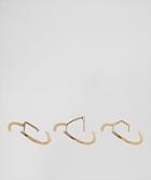 Asos Pack Of 3 Open Shape Pinky Rings - Gold