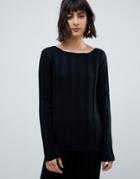 Asos Design Sweater In Deep Rib-black