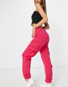 Naanaa Utility Cargo Sweatpants In Deep Fuchsia-pink