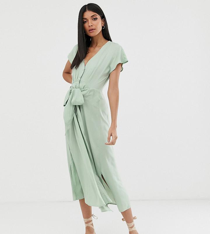 Y.a.s Tall Button Through Maxi Dress - Green