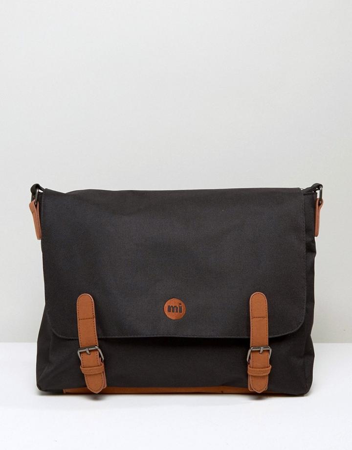 Mi-pac Classic Satchel With Tan Contrast - Black