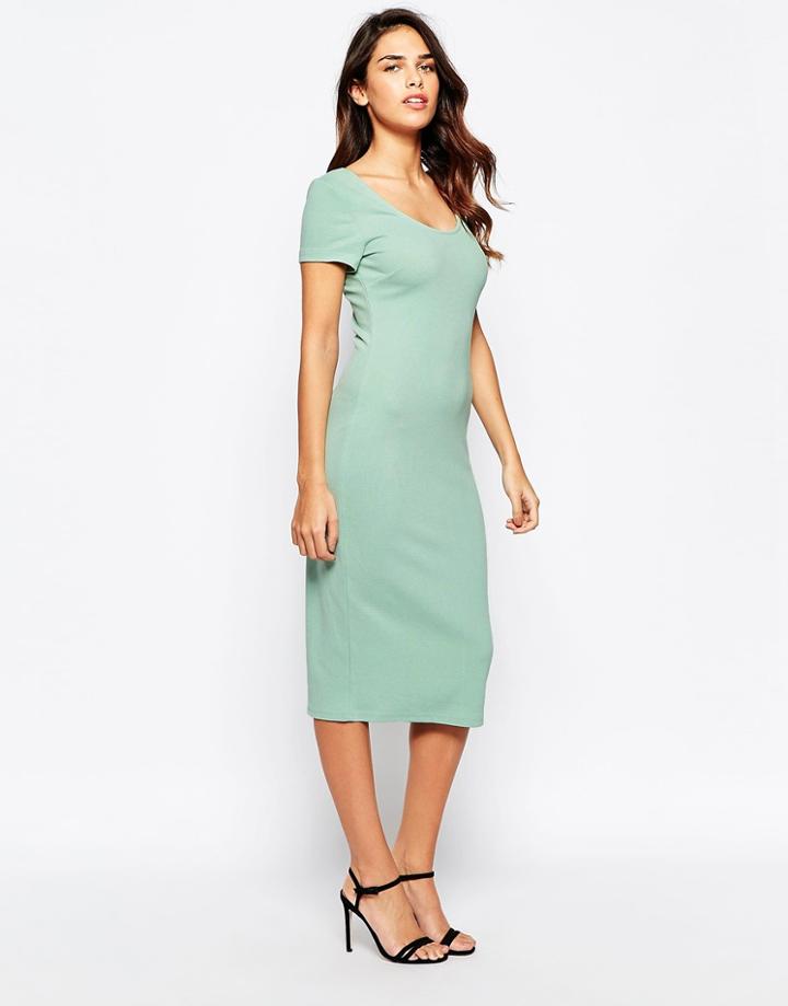 Jasmine Midi Dress With Scoop Back - Green