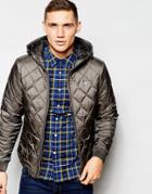 G-star Quilted Jacket Meefic Hooded Ripstop In Carbid - Carbid