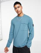 Calvin Klein Long Sleeve T-shirt With Pocket In Blue