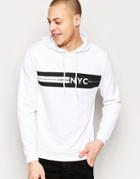 Asos Hoodie With Nyc Print - White