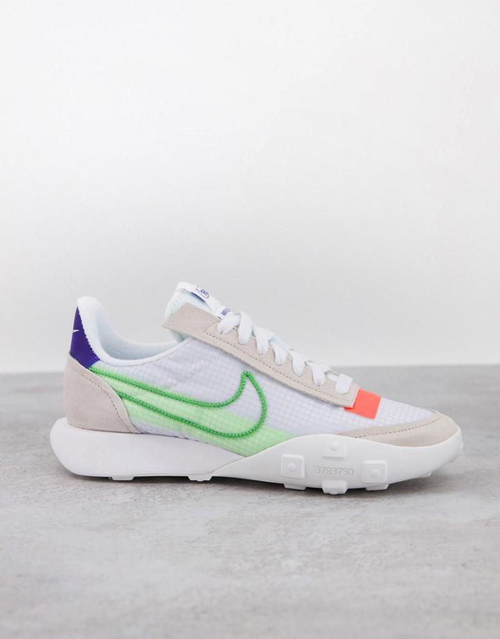 Nike Waffle Racer 2x Sneakers In Desert Sand/mean Green-gold