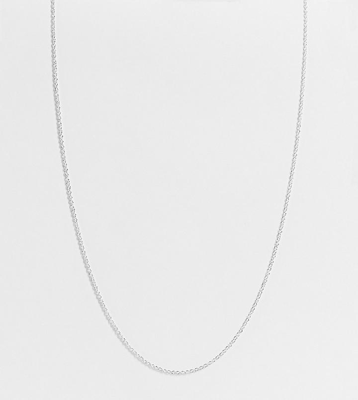 Asos Design Sterling Silver T Bar Necklace With Heart Tag