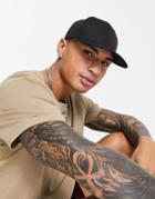 Asos Design Snapback Cap In Black Cotton
