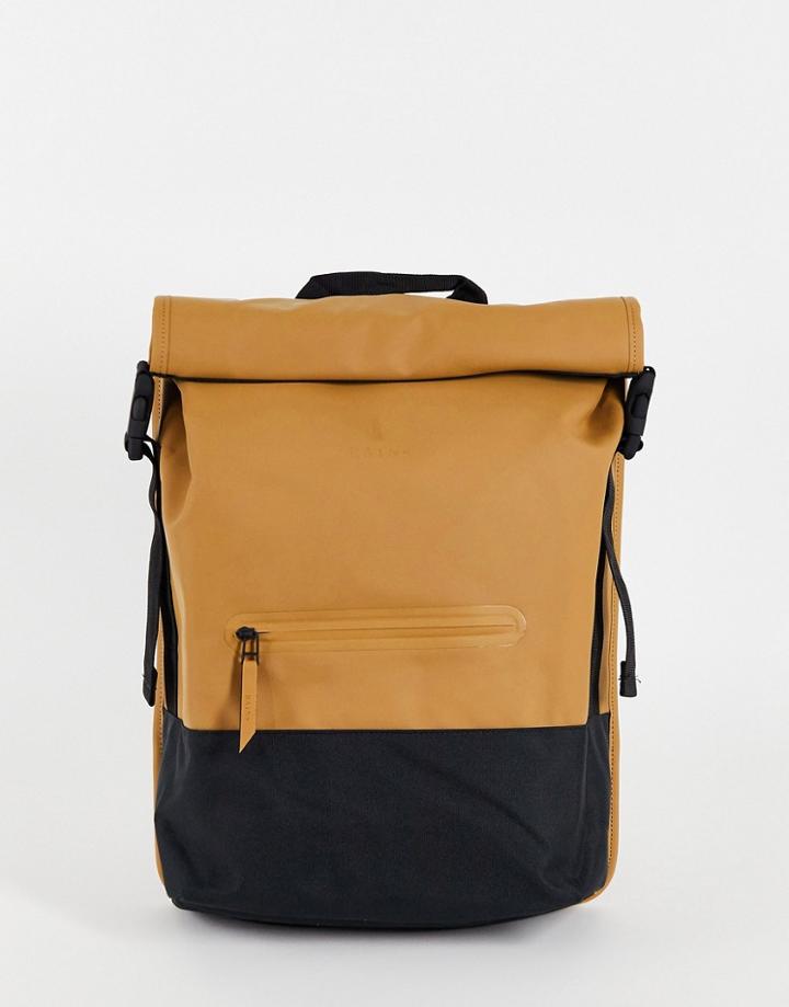 Rains 1372 Buckle Roll Top Backpack In Khaki-brown