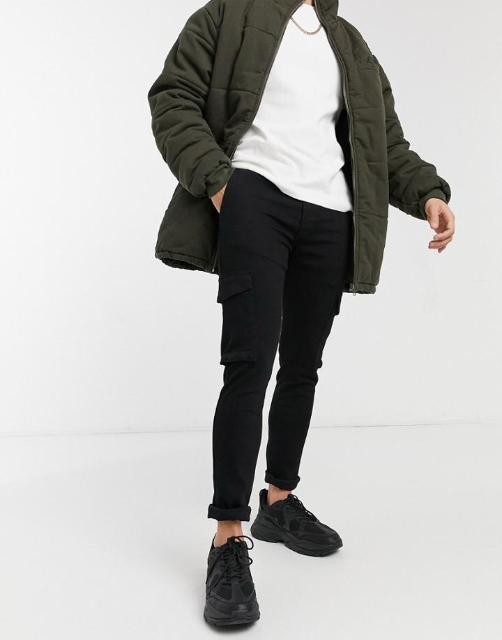 Jack & Jones Intelligence Liam Slim Cargo Jean In Black