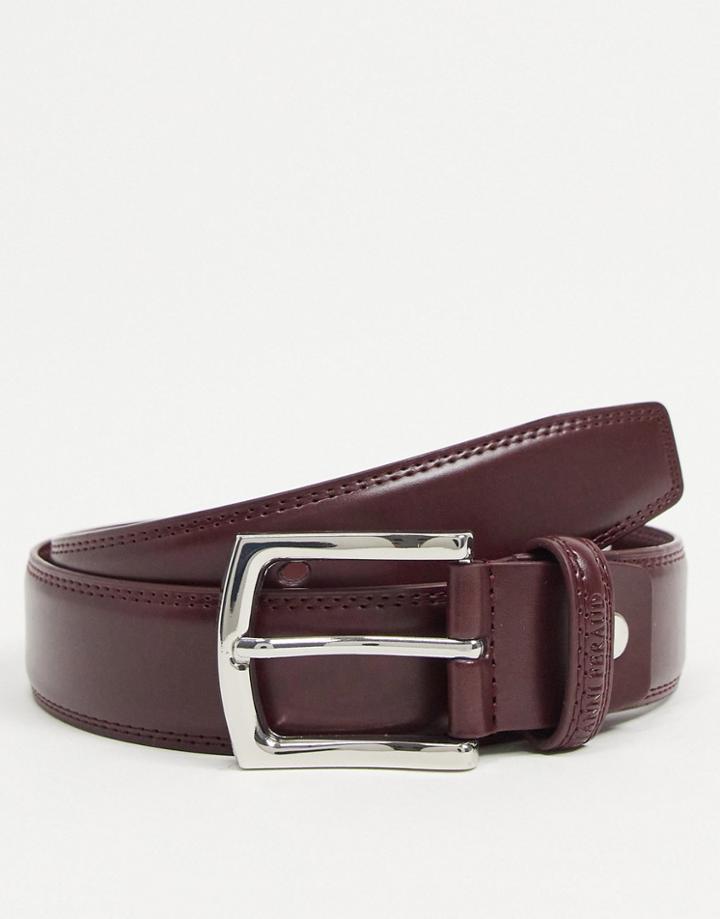 Gianni Feraud Leather Belt In Dark Red