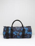 Asos Barrel Bag With Floral Print - Black