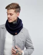 Dead Vintage Ribbed Infinity Scarf In Navy - Blue
