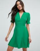 Asos 40s Mini Tea Dress - Green
