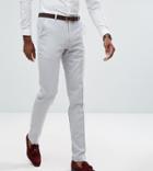 Asos Tall Wedding Skinny Suit Pants In Ice Gray Cross Hatch - Gray