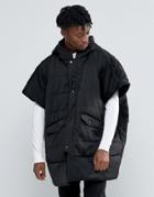 The New County Padded Poncho - Black