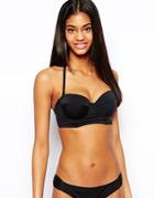 Asos Fuller Bust Mix And Match Longline Bandeau Bikini Top Dd-g - Black