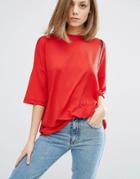 Dr Denim Belinda Boyfriend T Shirt - Red