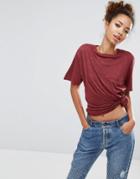 Pull & Bear Acid Wash Pocket T-shirt - Gray