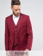 Farah Bright Heron Twill Suit Jacket - Red