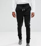 Asos Tall Slim Joggers In Black With Ruched Detail - Black