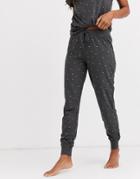 Lindex Tea Organic Cotton Heart Sweatpants In Dark Gray