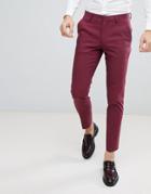 Asos Wedding Skinny Suit Pants In Wine - Red