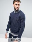 Boss By Hugo Boss Zip Through Sweat Top With Logo - Navy